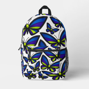 Sac À Dos Imprimé Bleu violet ailes vertes maintenant