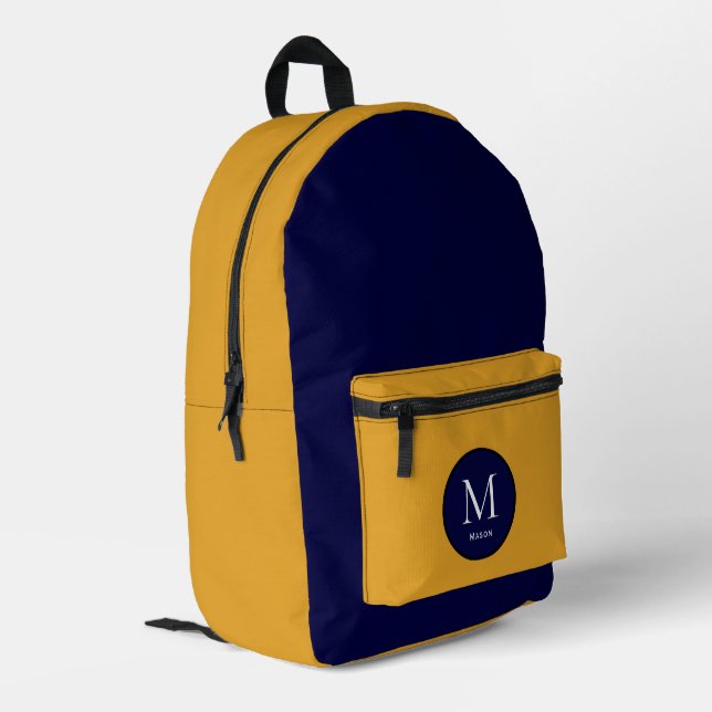 Sac À Dos Imprimé Bloc de couleur bleu et jaune (Coin arrière gauche)