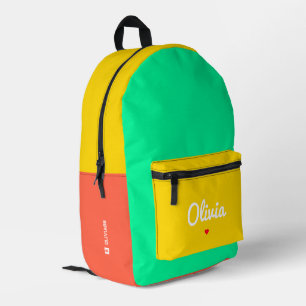 Sac À Dos Imprimé Bloc de couleur élégant orange jaune vert