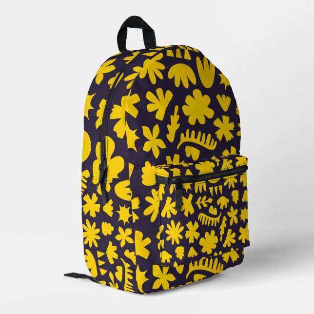 Sac À Dos Imprimé Bloc de couleur Impression abstraite Aubergine noi (Coin arrière gauche)