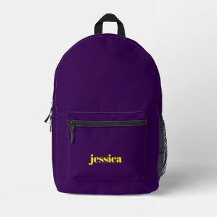Sac À Dos Imprimé Bloc de couleur minimaliste nom personnalisé