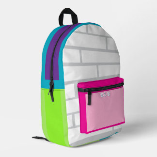 Sac À Dos Imprimé Bloc de couleur Motif Brique Coloré Retour à l'éco