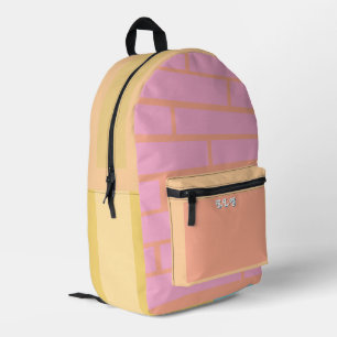 Sac À Dos Imprimé Bloc de couleur Motif Brique Retour à l'école Colo