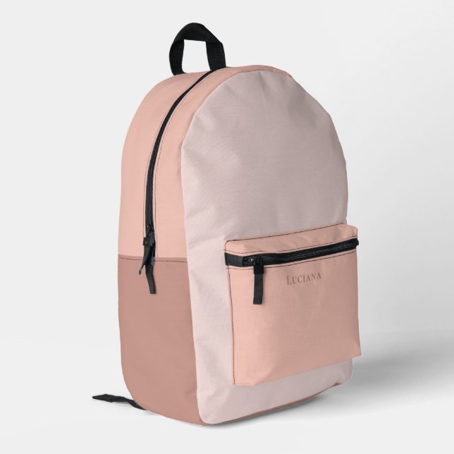 Sac À Dos Imprimé Bloc de couleur personnalisé avec nom (Coin arrière gauche)