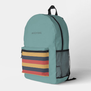 Sac À Dos Imprimé Bloc de couleurs Turquoise et rétro moderne