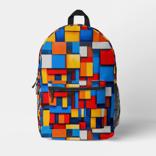 Sac À Dos Imprimé Blocs abstraits colorés