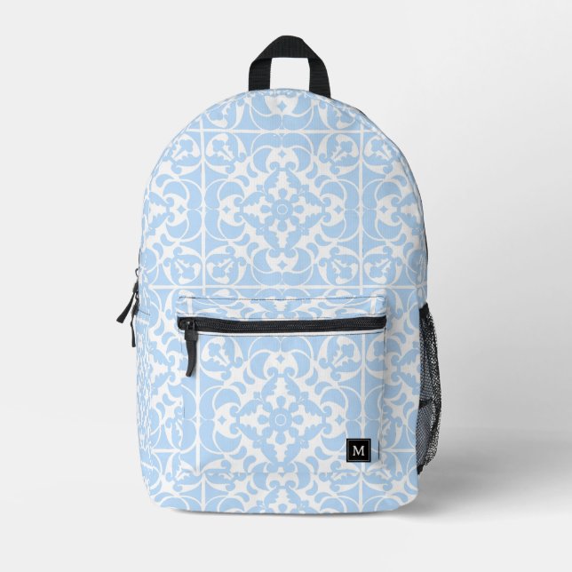 Sac À Dos Imprimé Blue Azulejos portugais espagnol méditerranéen (Recto)
