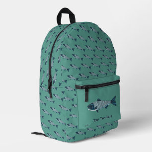 Sac À Dos Imprimé Blue Folk Art Trout/Saumon