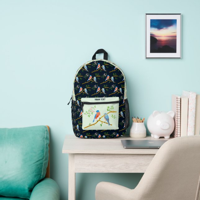 Sac À Dos Imprimé Bluebirds Blackpack noir et vert pâle (Insitu)