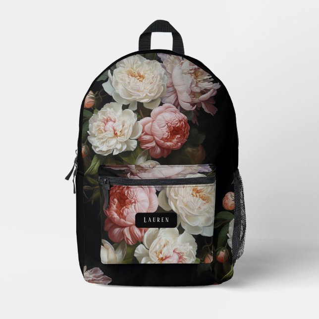 Sac À Dos Imprimé Blush Rose Classique Néerlandais Moody Baroque (Recto)