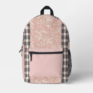 Sac À Dos Imprimé Blush rose vichy art d'IA