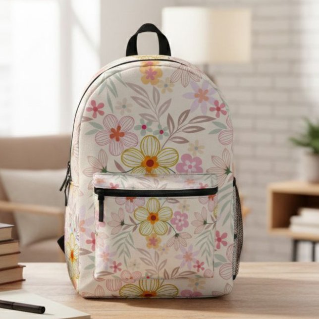 Sac À Dos Imprimé Boho chic backpack, Floral print backpack (Créateur téléchargé)