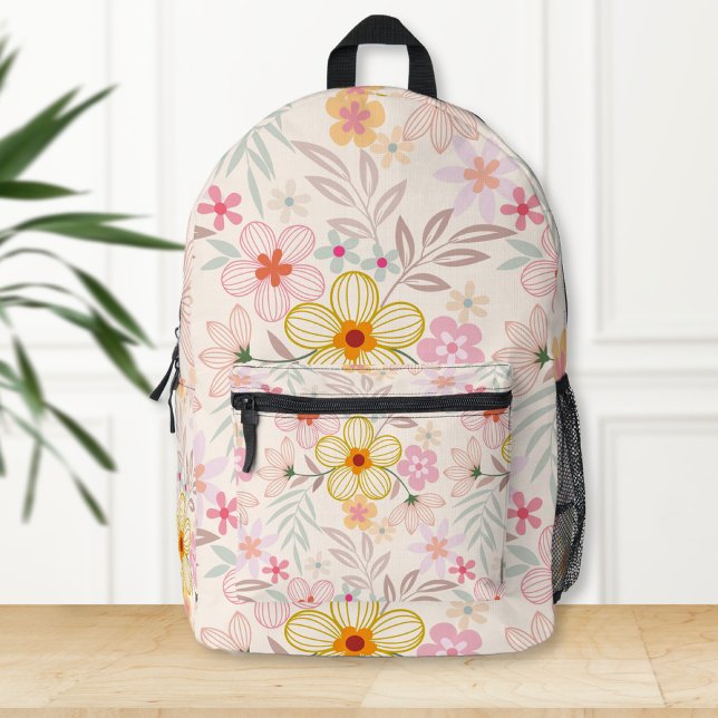 Sac À Dos Imprimé Boho chic backpack, Floral print backpack (Créateur téléchargé)