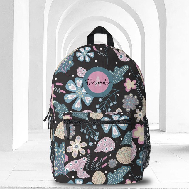 Sac À Dos Imprimé Boho en jeu Art populaire Pastel Florals et Feuill (Créateur téléchargé)