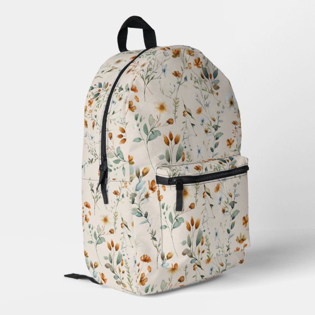 Sac À Dos Imprimé Boho fleur sauvage aquarelle (Coin arrière gauche)