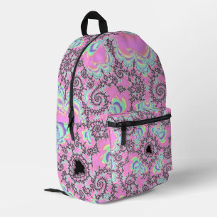 Sac À Dos Imprimé Boho Hippie Licorne Pastel Mandelbrot Fractale
