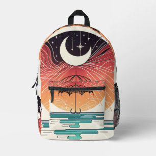 Sac À Dos Imprimé Boho Moon & Starry Rain art