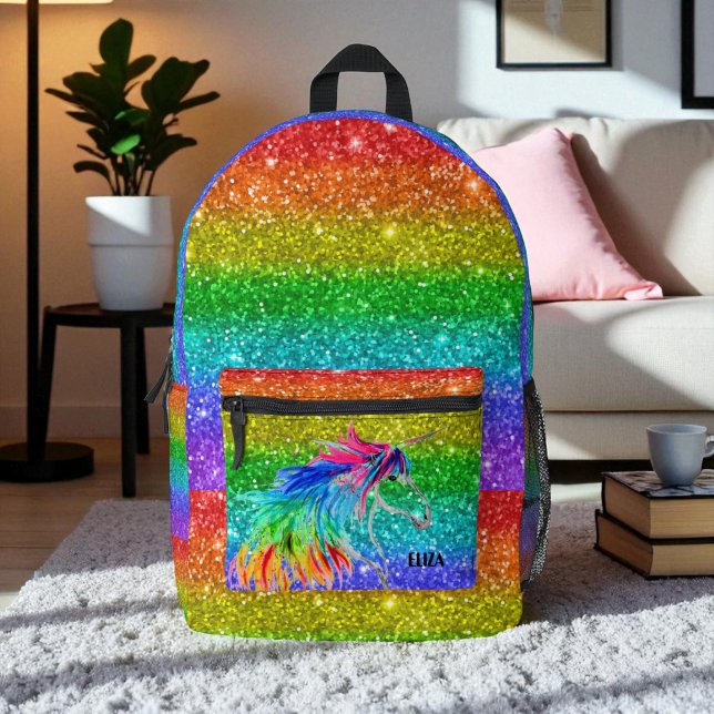 Sac À Dos Imprimé Boho Rainbow mignonne Parties scintillant filles U (Créateur téléchargé)