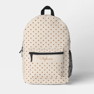 Sac À Dos Imprimé Boho Simple Moderne Neutre Nom Pointillé Beige