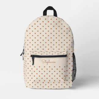 Sac À Dos Imprimé Boho Simple Moderne Neutre Nom Pointillé Beige