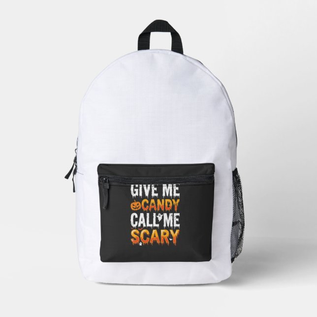 Sac À Dos Imprimé Bonbons Halloween Création Fantôme Effrayant_1 (Recto)