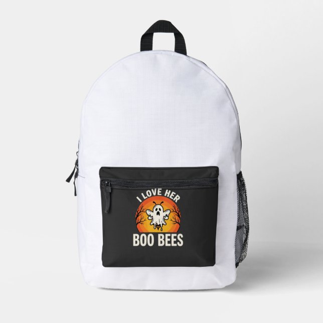 Sac À Dos Imprimé Boo Bees Halloween Ghost Bee Drôle Design_1 (Recto)