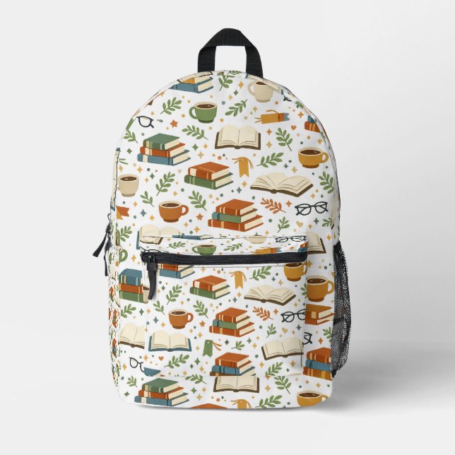 Sac À Dos Imprimé Book Lover Pattern Back To School Backpack (Recto)