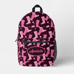 Sac À Dos Imprimé Bottes De Pluie Rose À Motif Souple