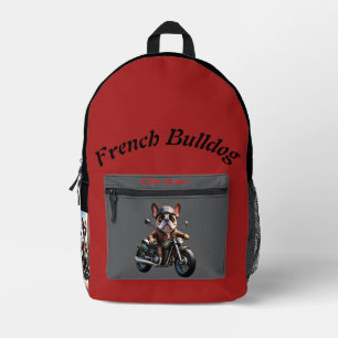 Sac À Dos Imprimé Bouledogue français moto Bouledogue français