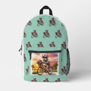 Sac À Dos Imprimé Bouledogue français vélo French Bulldog