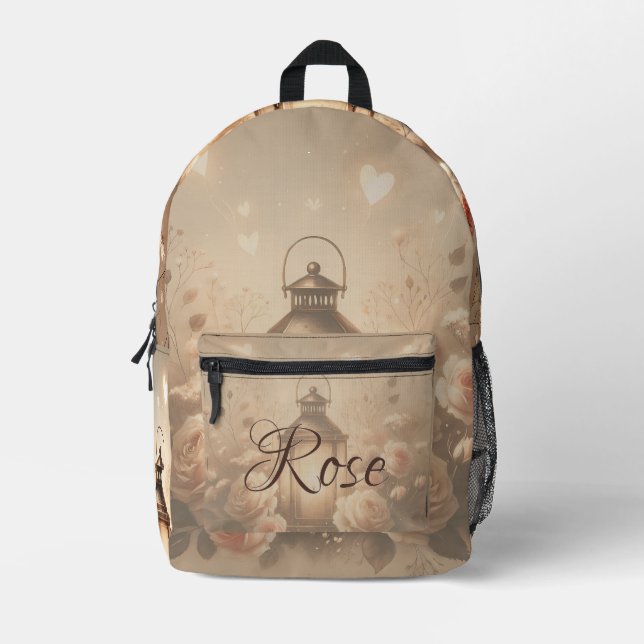 Sac À Dos Imprimé Bouquet de lanterne rose Glow (Recto)
