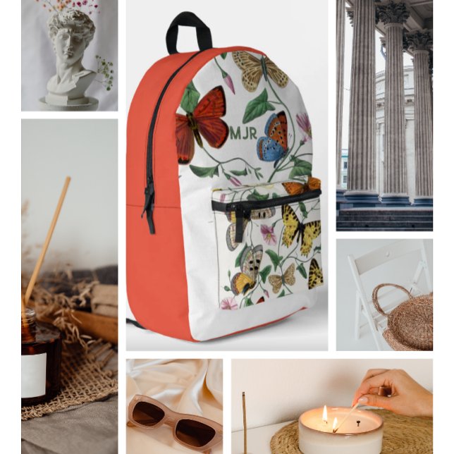 Sac À Dos Imprimé Boutons de bloc de couleur rose-rouge (Créateur téléchargé)