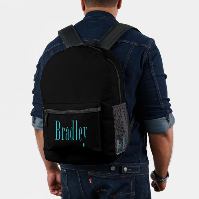 Sac À Dos Imprimé « Bradley » Son Nom En Bleu, (Insitu (Modèle))