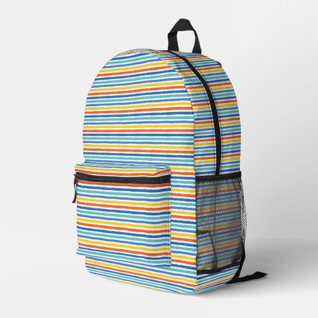 Sac À Dos Imprimé Bright Beach Striped Motif (Coin arrière droit)