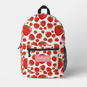 Sac À Dos Imprimé Bright Red Strawberry Motif sans fil