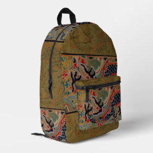 Sac À Dos Imprimé Broderie de soie de dragon chinois antique