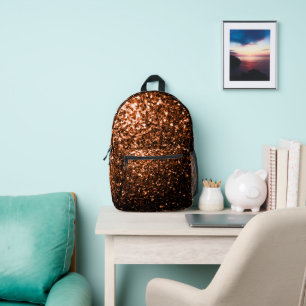 Sac À Dos Imprimé Bronze brun faux parties scintillant scintillants