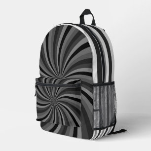 SAC À DOS IMPRIMÉ BRÛLE DE SOLEIL NOIR & GRIS ET STRIPES