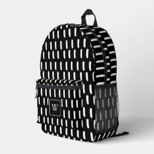 Sac À Dos Imprimé Brush noir minima Monogramme initial
