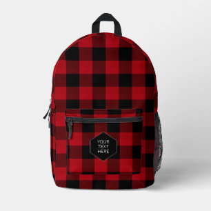 Sac À Dos Imprimé Buffalo Adventures Red and Black Plaid ID603