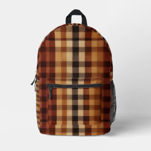 Sac À Dos Imprimé Buffalo classique Plaid Rustique Brown & Terracott