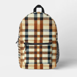 Sac À Dos Imprimé Buffalo classique Plaid Rustique Brown & Terracott