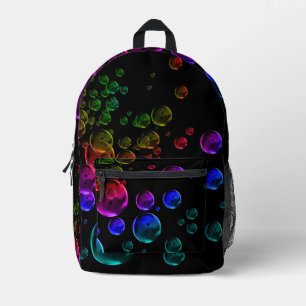 Sac À Dos Imprimé Bulles colorées sur fond noir
