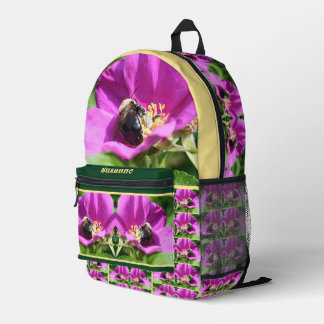 Sac À Dos Imprimé Bumble Bee On Rose Personnalisé
