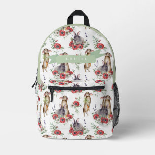 Sac À Dos Imprimé Bunny & Red Anemone Motif fille