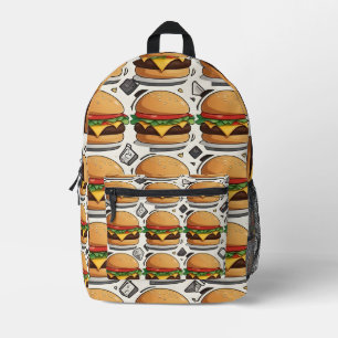 Sac À Dos Imprimé "Burger Doodles