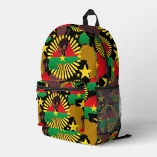 Sac À Dos Imprimé Burkina Faso Carte, drapeau et première révolution