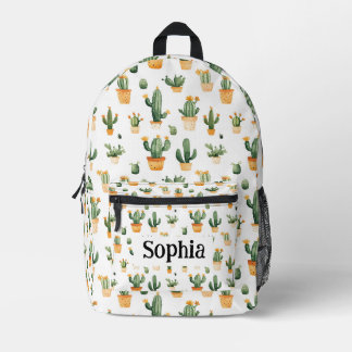 Sac À Dos Imprimé Cactus pointillés sur blanc