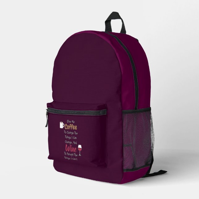 Sac À Dos Imprimé Café Et Vin (Coin arrière droit)