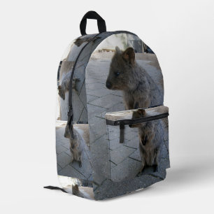 Sac À Dos Imprimé "Câlins en Australie : Un Quokka Gris et Douillet"